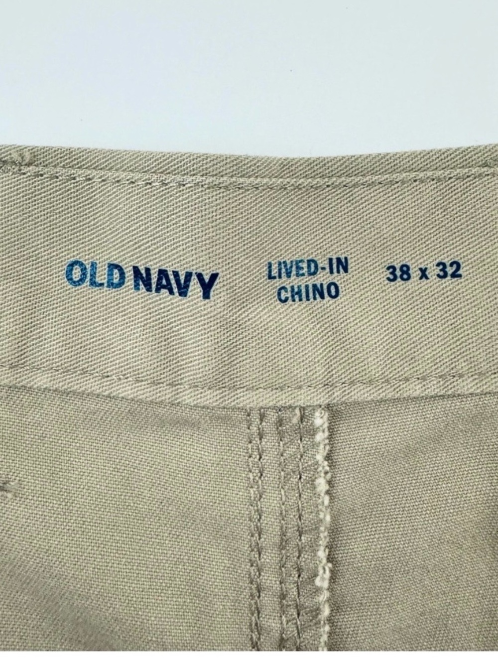 Old Navy Mens Pants 38x32 Tan Khaki Lived in Chino Slim Uniform Non-Stretch - Picture 6 of 16